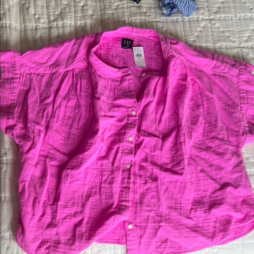 GAP cotton Gauze Button-Front Blouse
